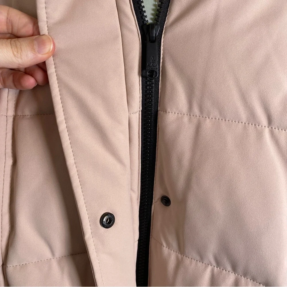 Sam Edelman Longline Belted Winter Puffer‎ Jacket Coat Blush Pink Size Small NWT